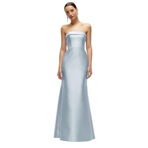 Alfred sung strapless bridesmaid Women's Blue Gown